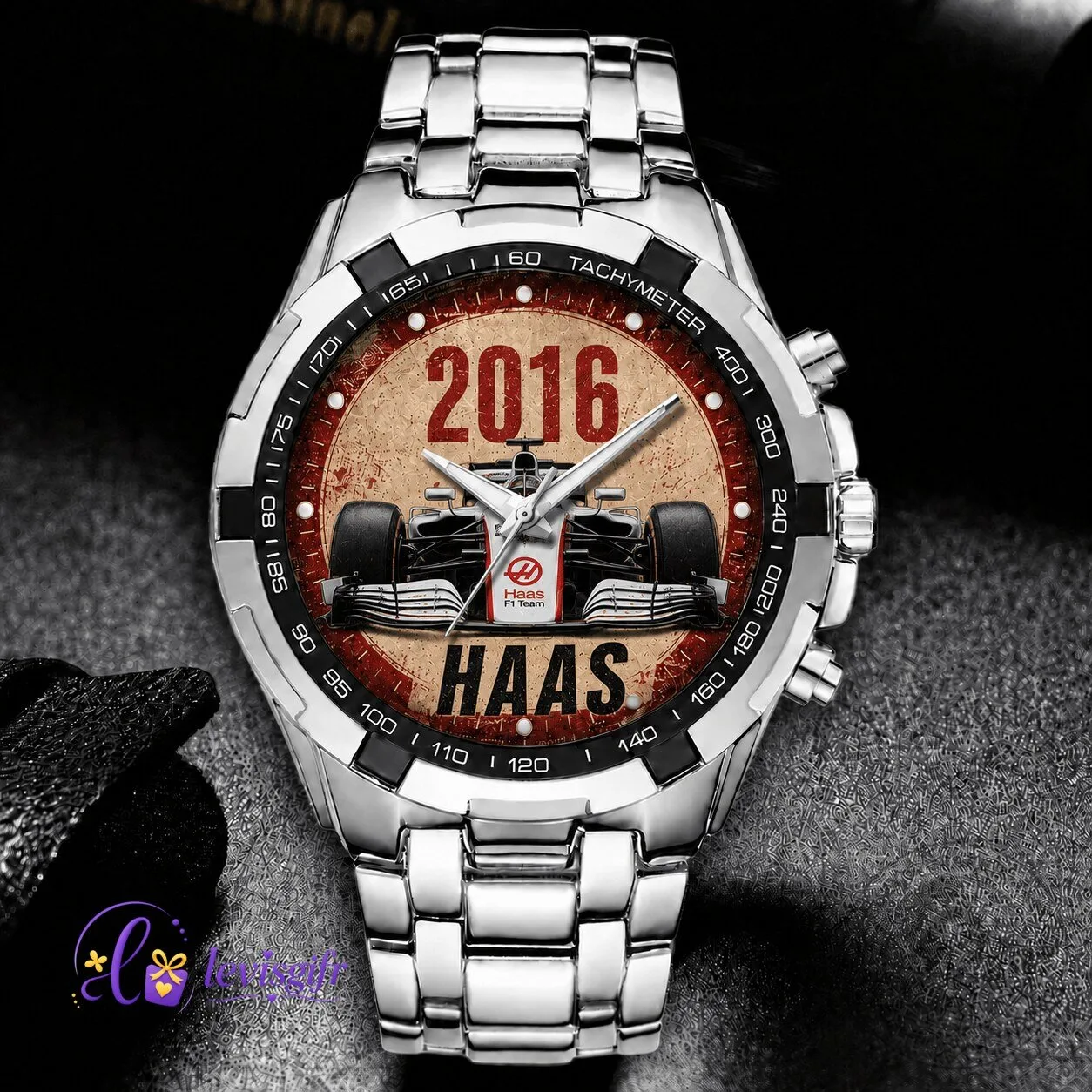 Haas Formula 1 Team 2016 Race Car Stainless Steel Quartz Watch 3 Haas Formula 1 Team 2016 Race Car Stainless Steel Quartz Watch