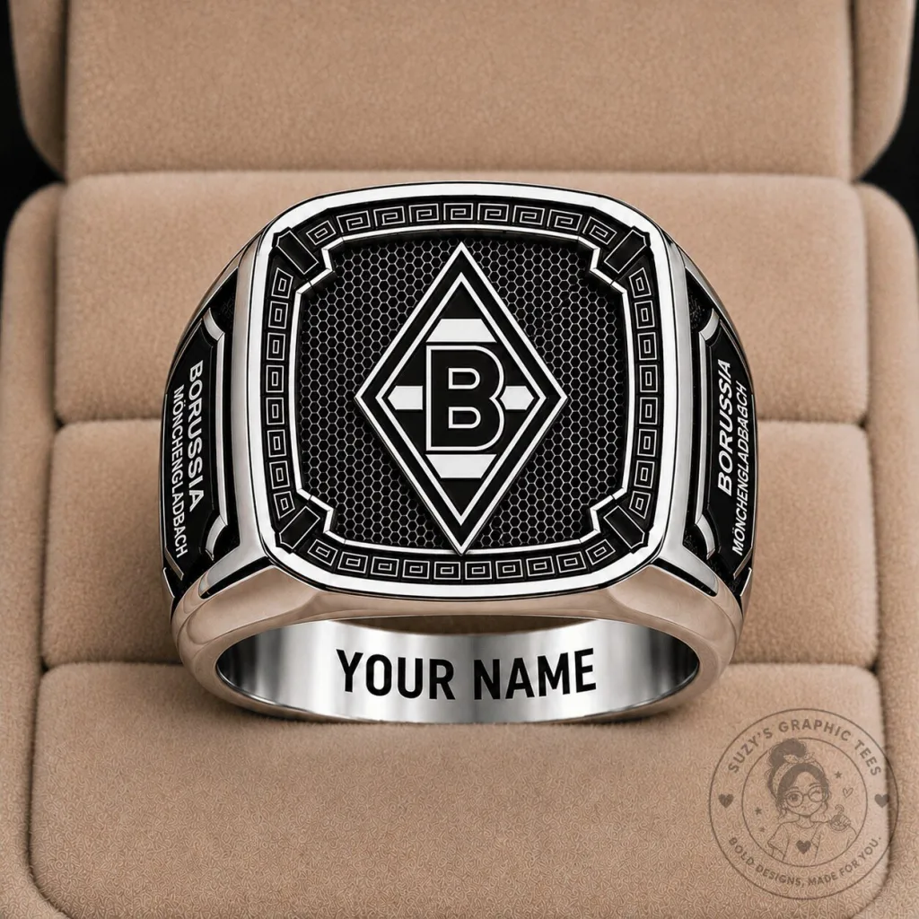 Borussia Monchengladbach Bundesliga Football Club Custom Engraved Ring Borussia Monchengladbach Bundesliga Football Club Custom Engraved Ring