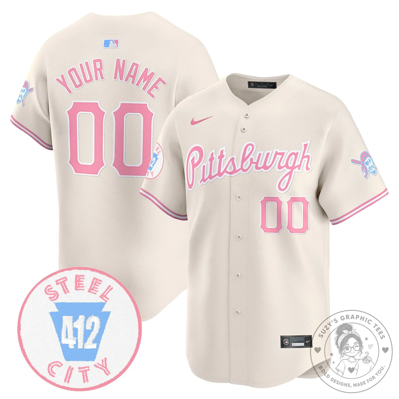 Pittsburgh Pirates Bubblegum Pink Vapor Premier Limited Custom Baseball Jersey