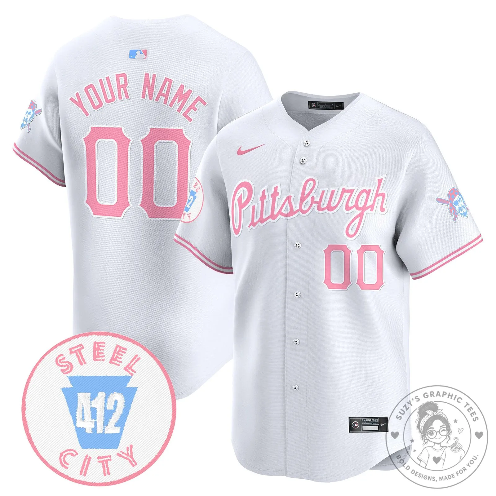 Pittsburgh Pirates Bubblegum Pink Vapor Premier Limited Custom Baseball Jersey 10 Pittsburgh Pirates Bubblegum Pink Vapor Premier Limited Custom Baseball Jersey