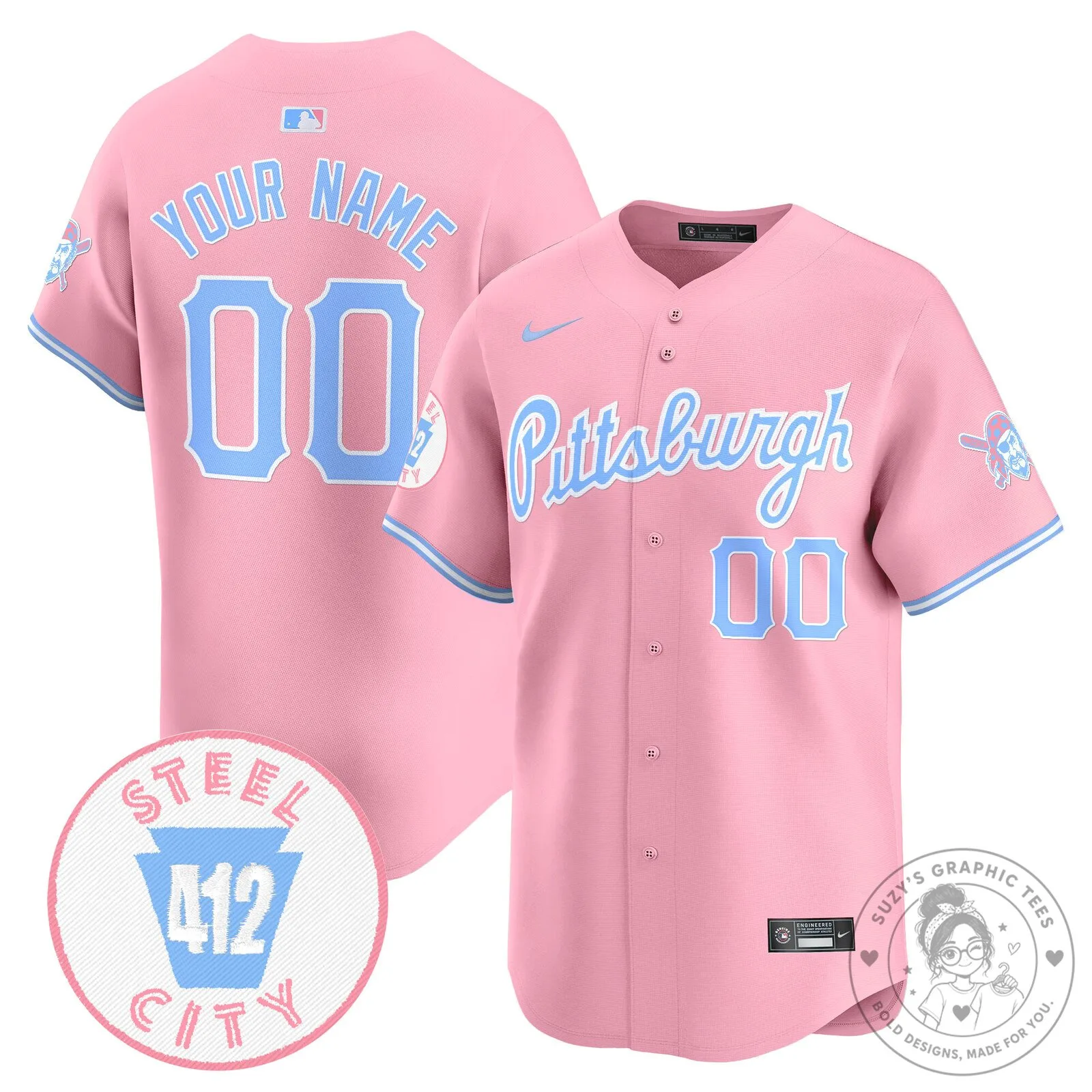Pittsburgh Pirates Bubblegum Pink Vapor Premier Limited Custom Baseball Jersey 11 Pittsburgh Pirates Bubblegum Pink Vapor Premier Limited Custom Baseball Jersey