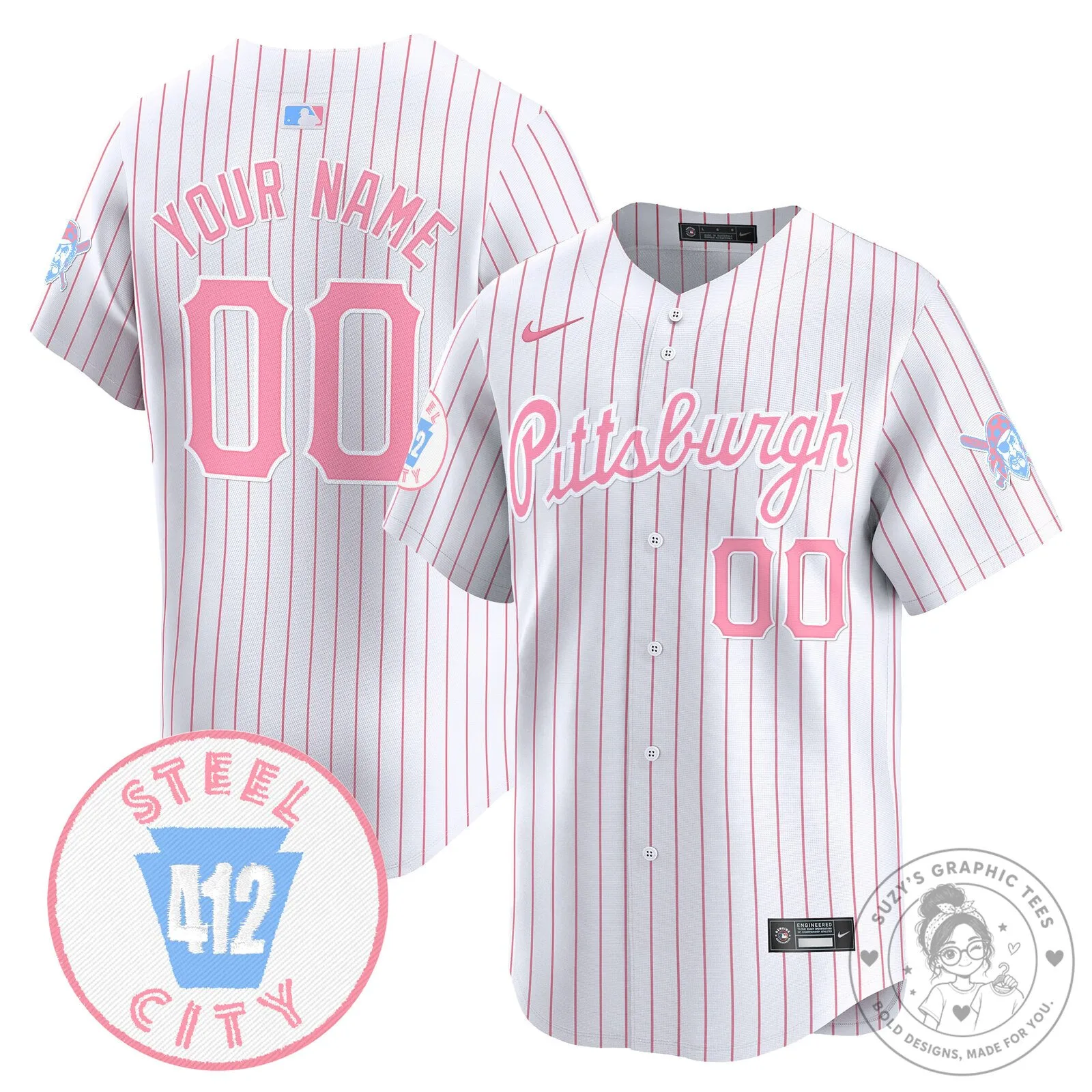 Pittsburgh Pirates Bubblegum Pink Vapor Premier Limited Custom Baseball Jersey 12 Pittsburgh Pirates Bubblegum Pink Vapor Premier Limited Custom Baseball Jersey