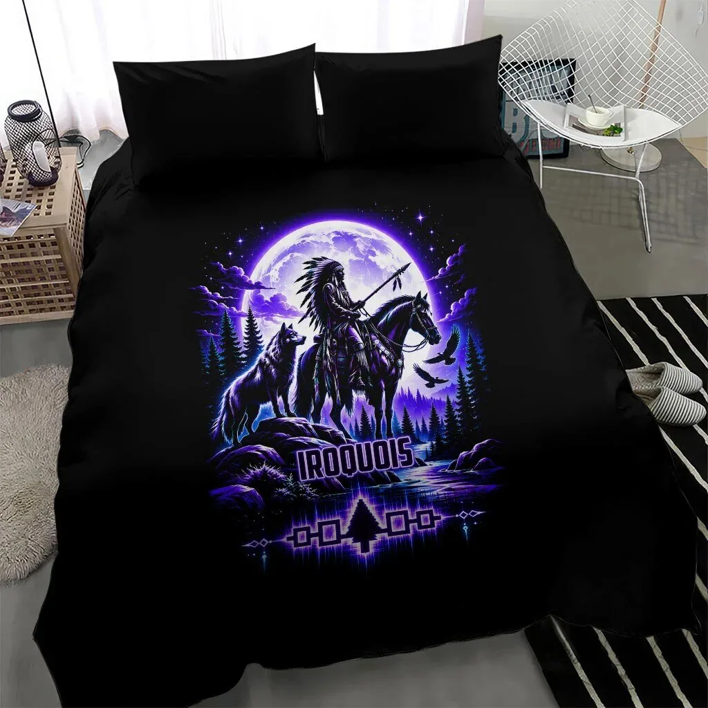 Iroquois Native American Warrior Tribal Art Wolf Moon Bedding Set 13 Iroquois Native American Warrior Tribal Art Wolf Moon Bedding Set