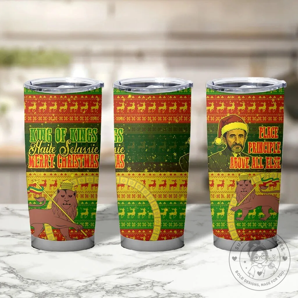 Haile Selassie Christmas King of Kings Lion of Judah Ugly Pattern Tumbler 9 Haile Selassie Christmas King of Kings Lion of Judah Ugly Pattern Tumbler