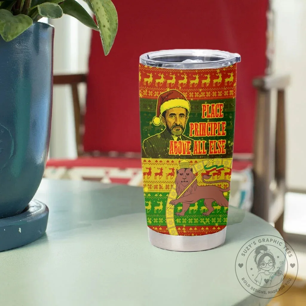 Haile Selassie Christmas King of Kings Lion of Judah Ugly Pattern Tumbler 10 Haile Selassie Christmas King of Kings Lion of Judah Ugly Pattern Tumbler