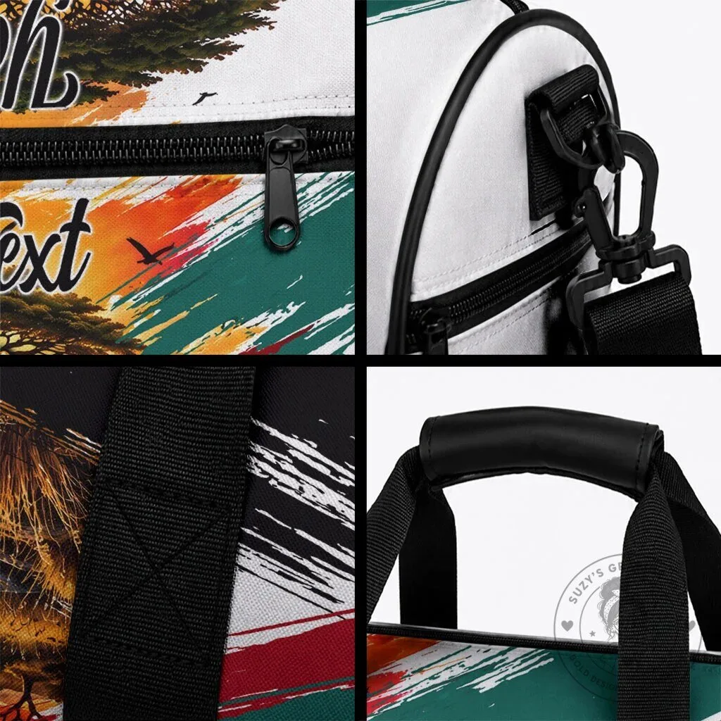 Personalized 80th Birthday African Safari Sunset Savanna Landscape Duffle Bag 8 Personalized 80th Birthday African Safari Sunset Savanna Landscape Duffle Bag