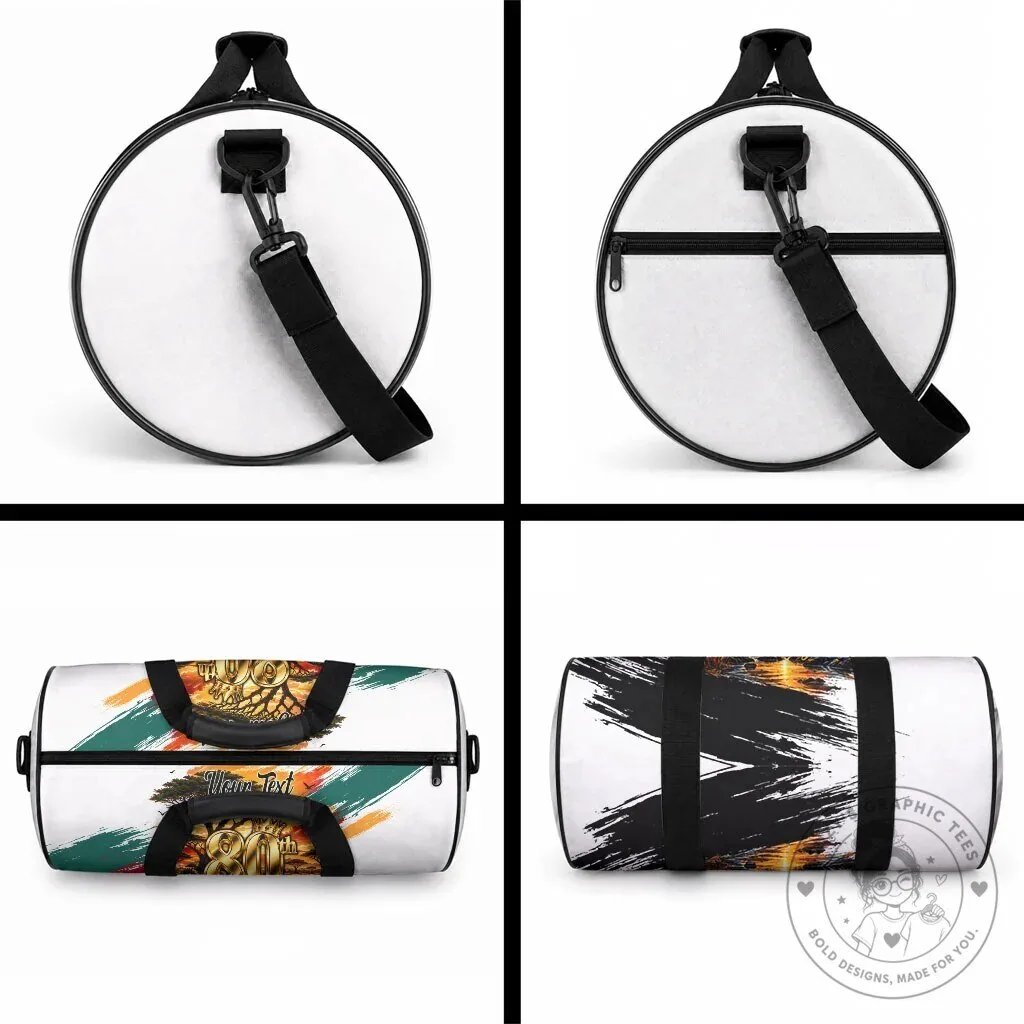 Personalized 80th Birthday African Safari Sunset Savanna Landscape Duffle Bag 9 Personalized 80th Birthday African Safari Sunset Savanna Landscape Duffle Bag