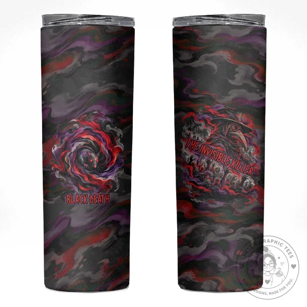 Plague Doctor Black Death The Invisible Killer Skinny Tumbler Dark Gothic Fantasy