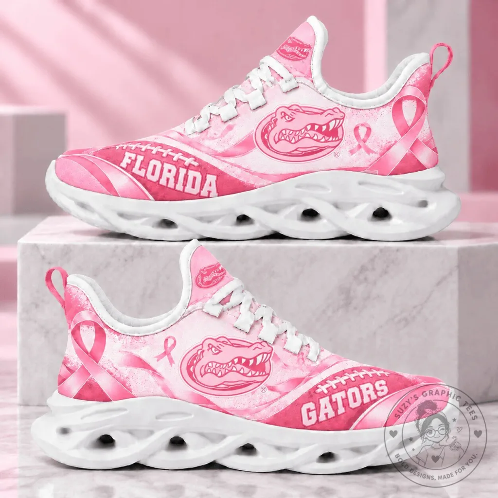 Florida Gators Breast Cancer Awareness Pink Chunky Sneakers Shoes Florida Gators Breast Cancer Awareness Pink Chunky Sneakers Shoes