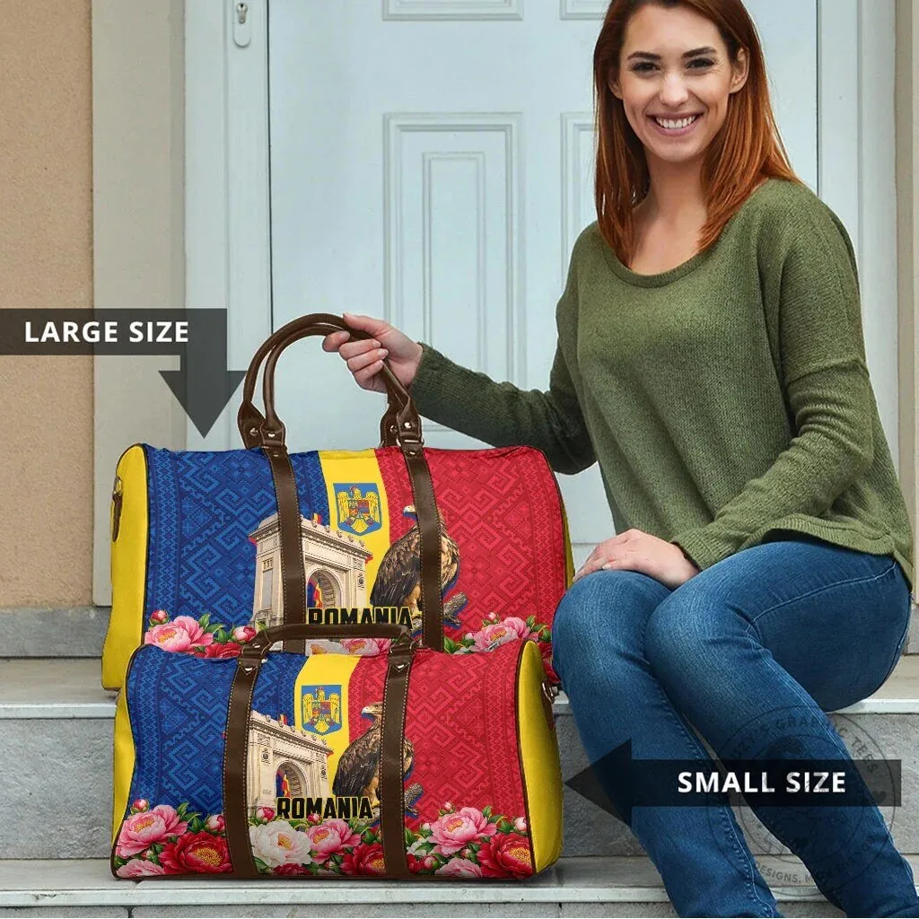 Romania Flag Eagle Arcul de Triumf Floral Peony Travel Bag 12 Romania Flag Eagle Arcul de Triumf Floral Peony Travel Bag
