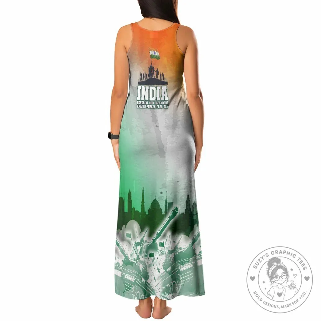 India Armed Forces Flag Day Military Indian Flag Silhouette Maxi Dress 7 India Armed Forces Flag Day Military Indian Flag Silhouette Maxi Dress