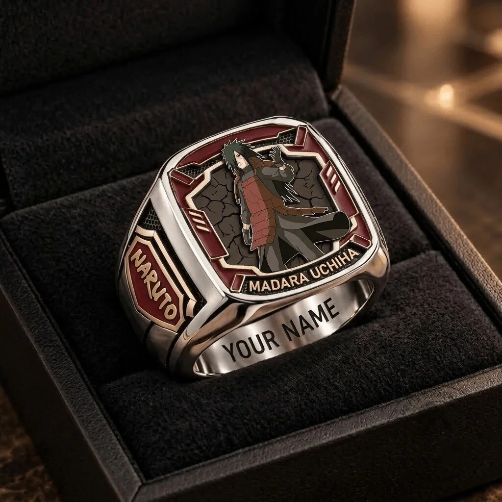 Madara Uchiha Naruto Anime Personalized Custom Engraved Ring