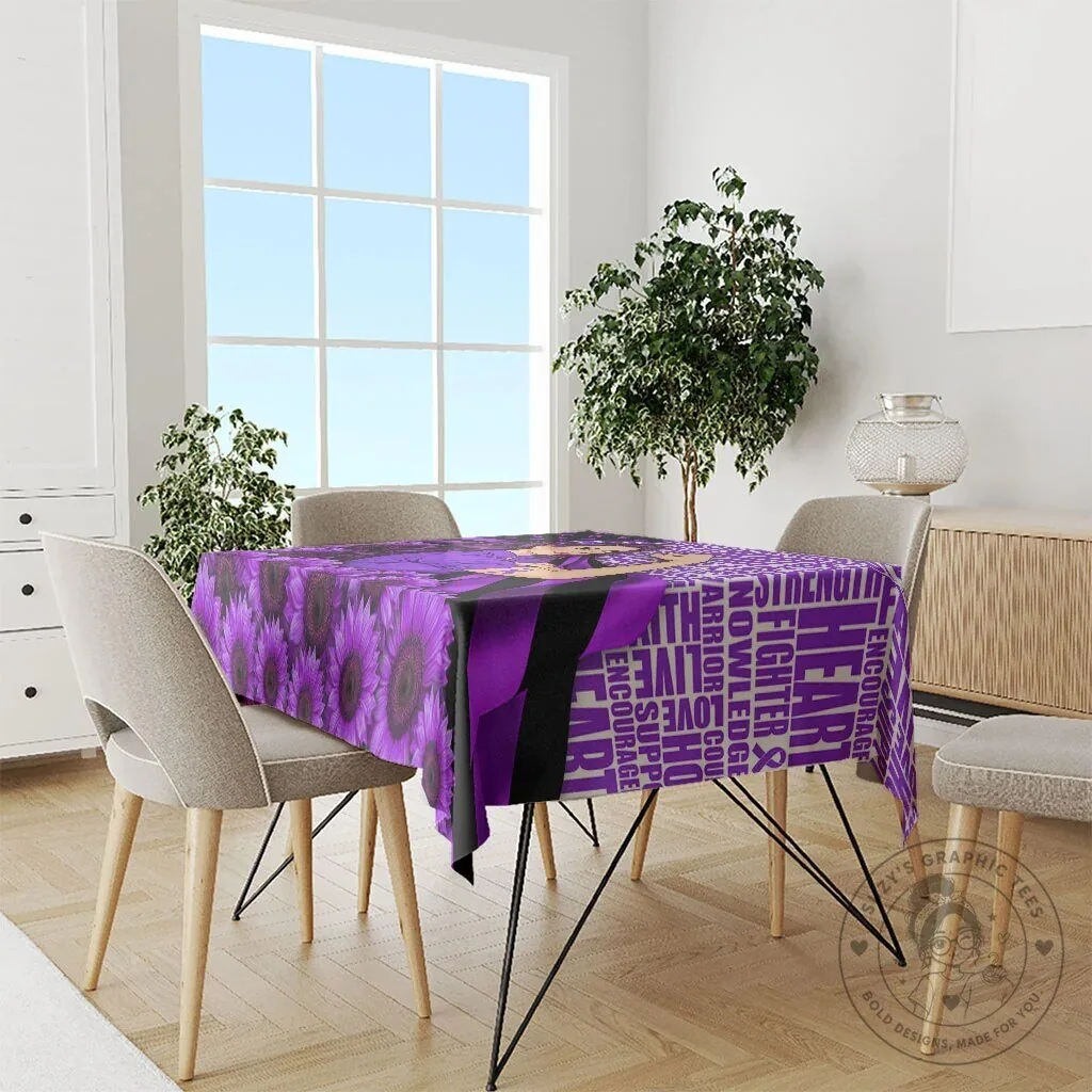 Domestic Violence Awareness Strong Woman Purple Ribbon Sunflower Tablecloth 9 Domestic Violence Awareness Strong Woman Purple Ribbon Sunflower Tablecloth