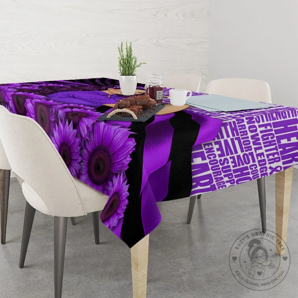 Domestic Violence Awareness Strong Woman Purple Ribbon Sunflower Tablecloth 10 Domestic Violence Awareness Strong Woman Purple Ribbon Sunflower Tablecloth