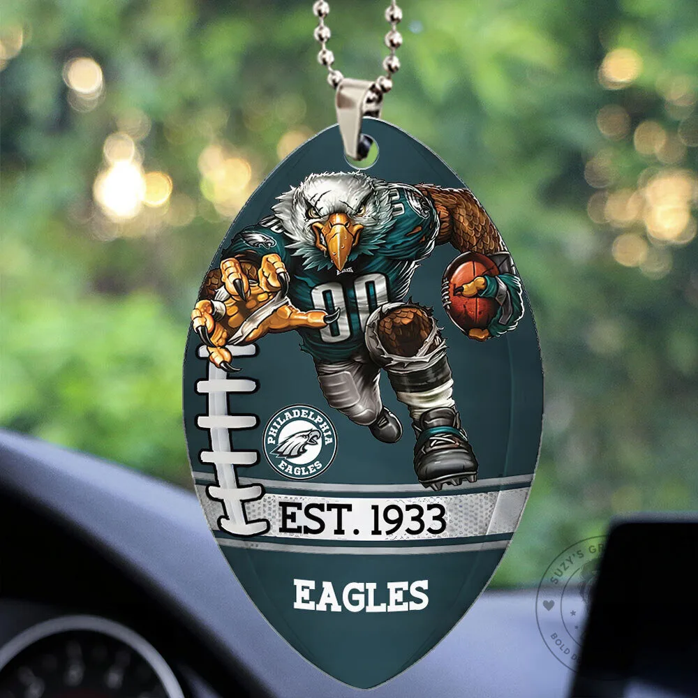 Philadelphia Eagles Football Team Mascot Oval Car Hanging Ornament