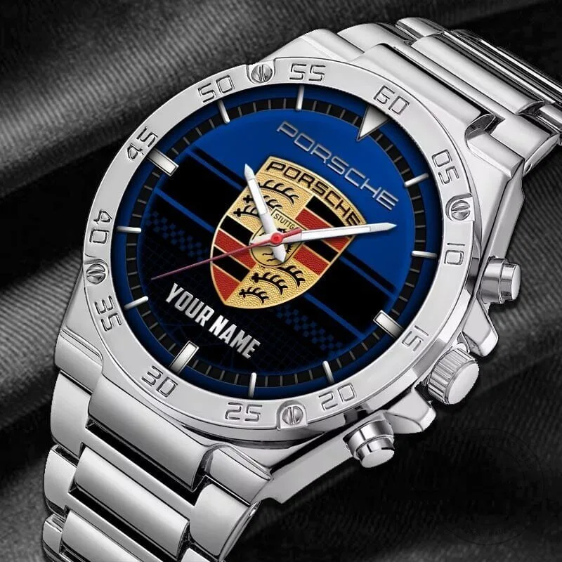 Porsche Custom Name Elegant Fashion Design Stainless Steel Watch