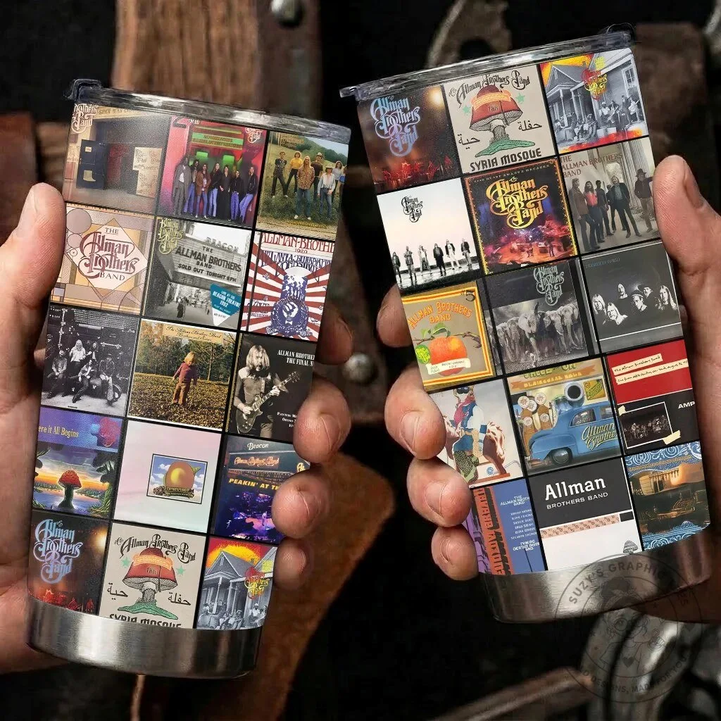 Allman Brothers Band Album Covers Collage Stainless Steel Tumbler