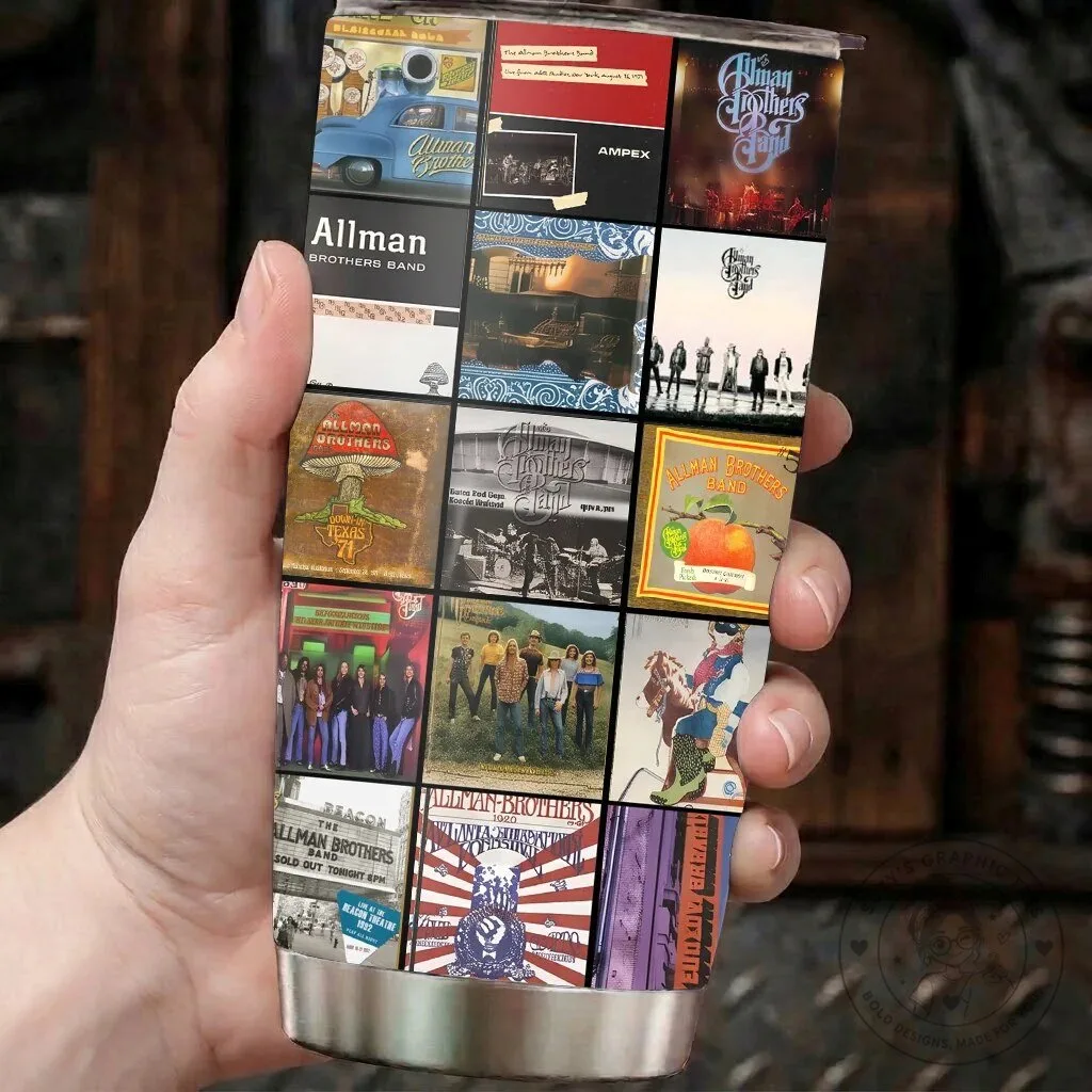 Allman Brothers Band Album Covers Collage Stainless Steel Tumbler 8 Allman Brothers Band Album Covers Collage Stainless Steel Tumbler