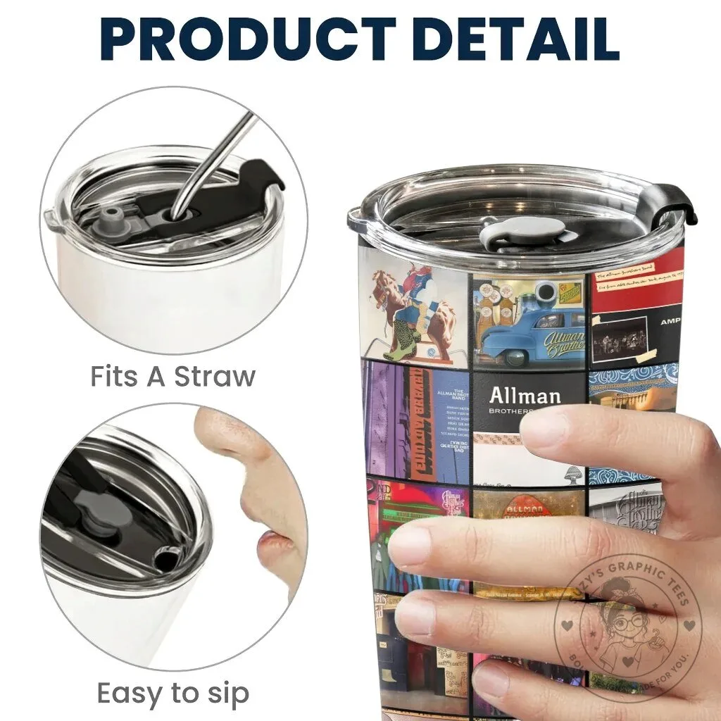 Allman Brothers Band Album Covers Collage Stainless Steel Tumbler 9 Allman Brothers Band Album Covers Collage Stainless Steel Tumbler
