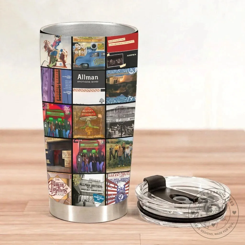 Allman Brothers Band Album Covers Collage Stainless Steel Tumbler 10 Allman Brothers Band Album Covers Collage Stainless Steel Tumbler