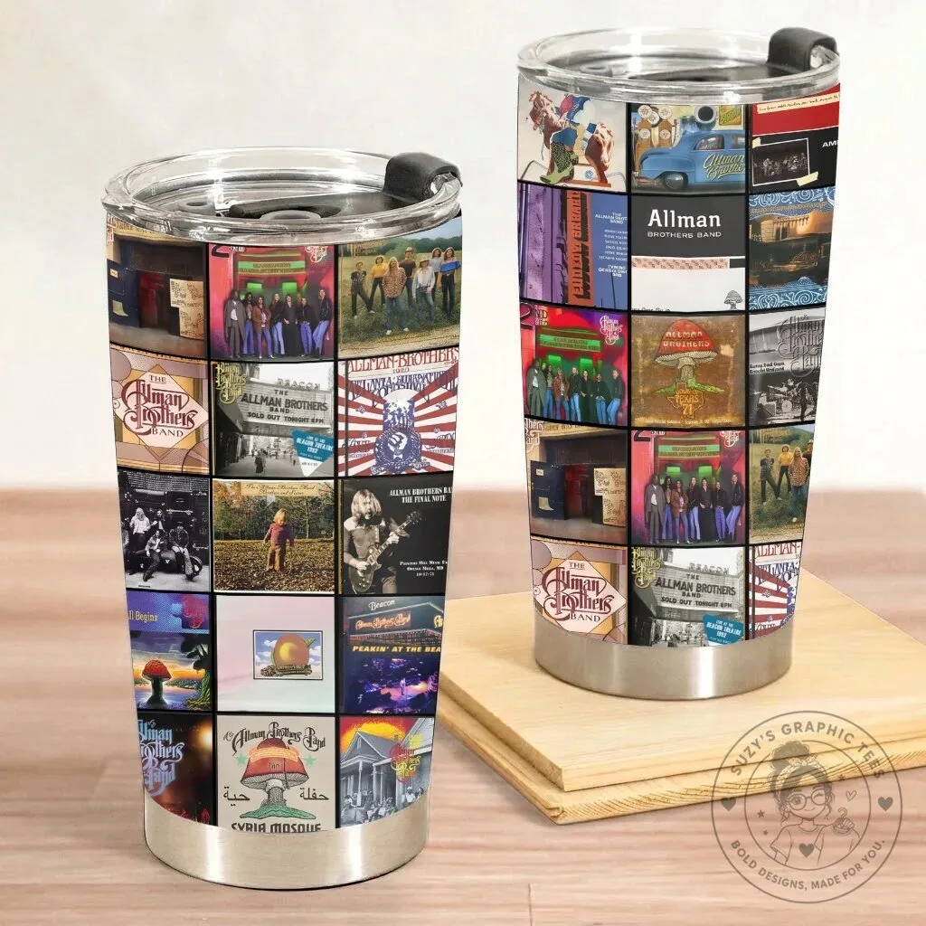 Allman Brothers Band Album Covers Collage Stainless Steel Tumbler 11 Allman Brothers Band Album Covers Collage Stainless Steel Tumbler