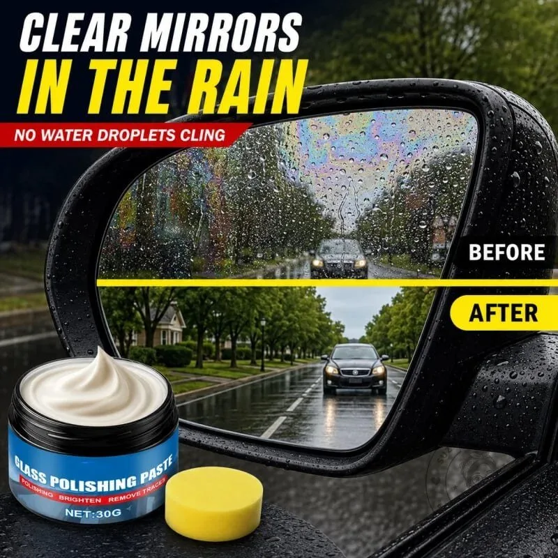 Automotive Glass Polishing Paste and Sponge Kit for Windshield Oil Film Removal 12 Automotive Glass Polishing Paste and Sponge Kit for Windshield Oil Film Removal