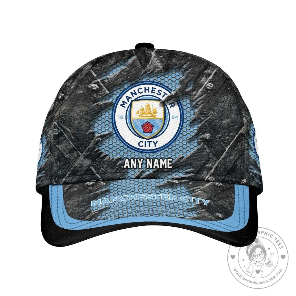 Manchester City Football Club Personalized Distressed Cap Hat