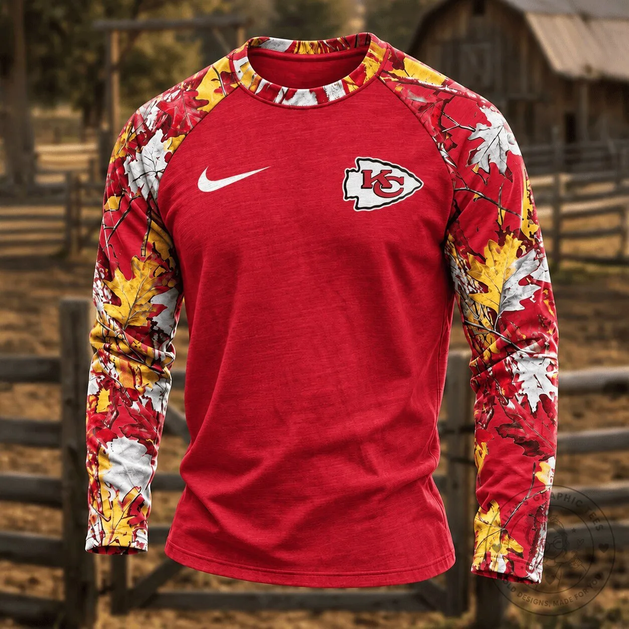 Kansas City Chiefs NFL Camouflage Hunting Long-Sleeve Shirt