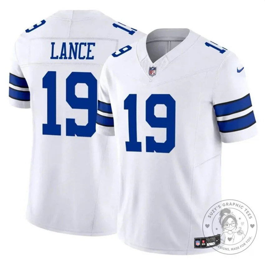 Dallas Cowboys Football Trey Lance White Game Jersey