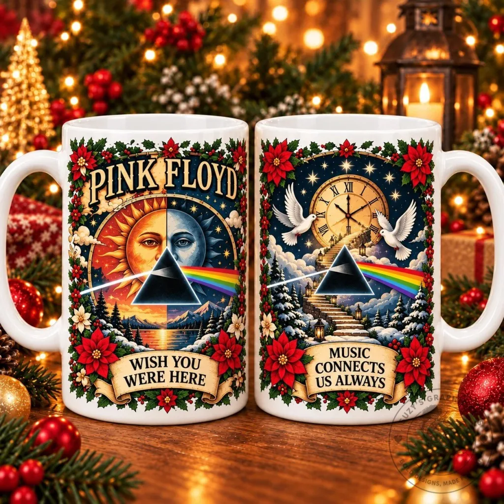 Pink Floyd Wish You Were Here Christmas Holiday Mug Pink Floyd Wish You Were Here Christmas Holiday Mug