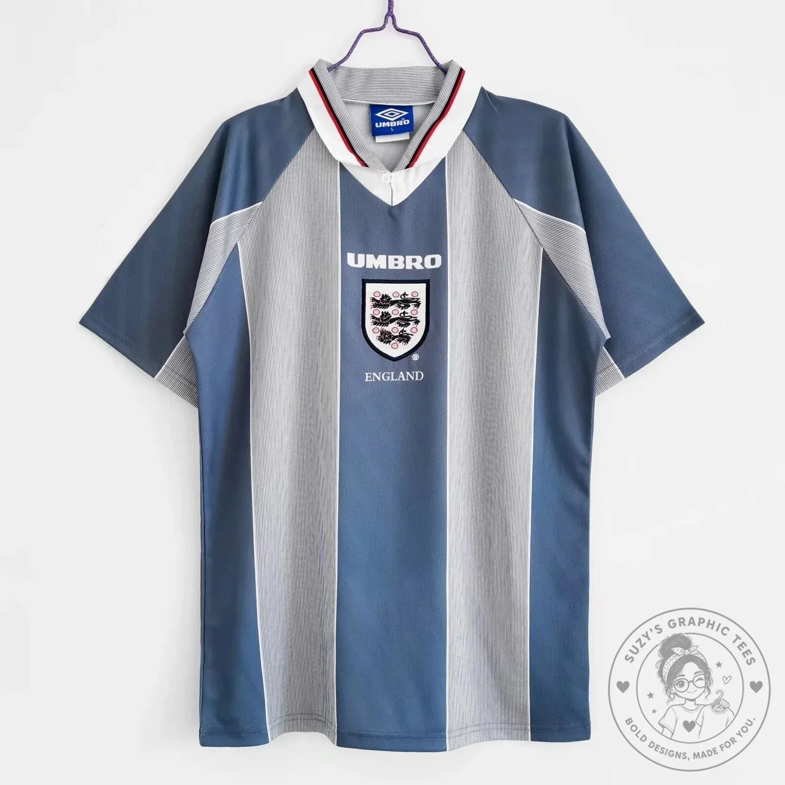England National Football Team 1996 Away Retro Soccer Jersey