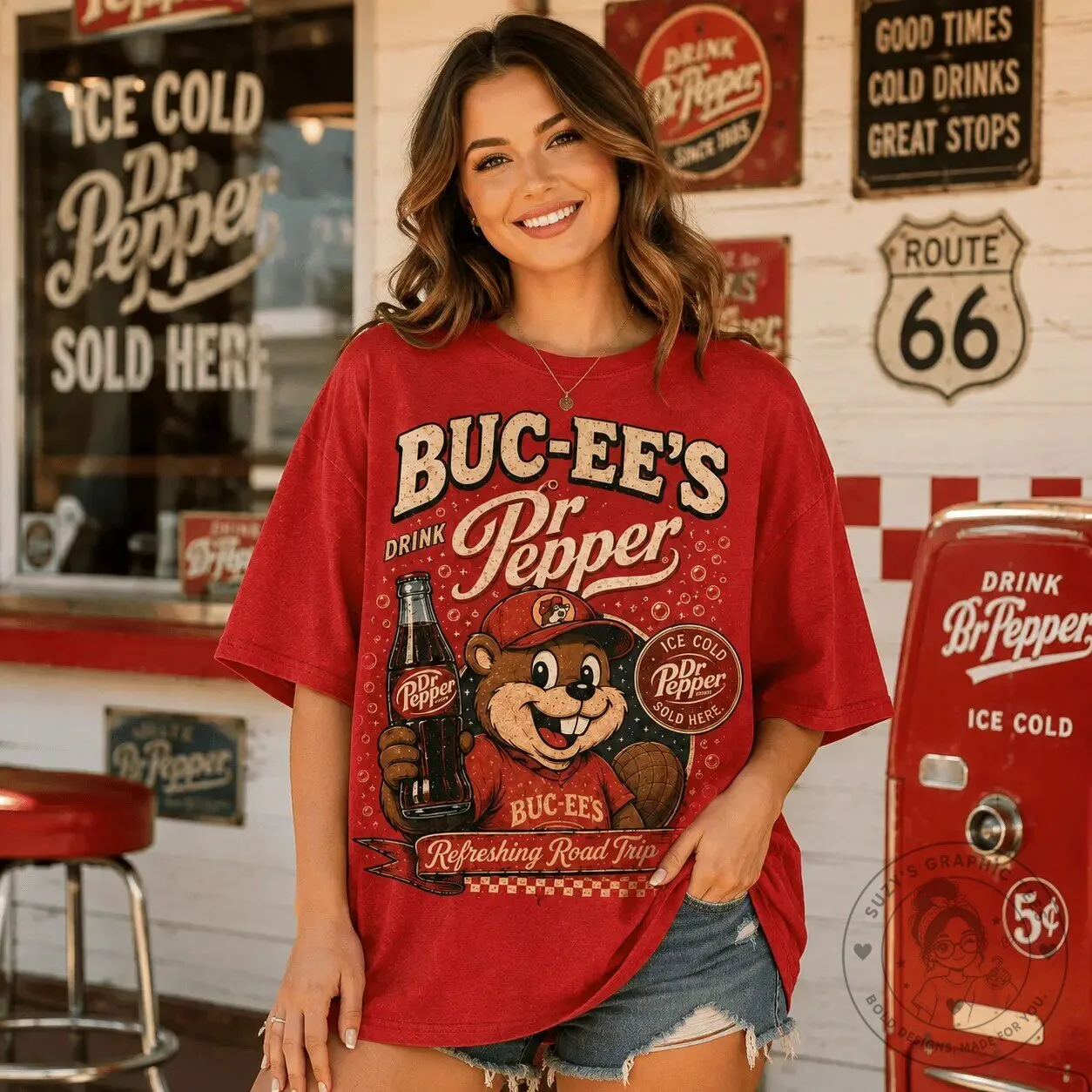 Buc-ee's Dr Pepper Ice Cold Refreshing Road Trip Graphic T-Shirt 13 Buc-ee