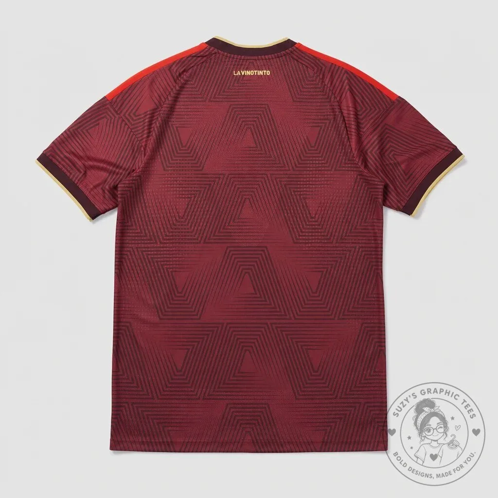 Maroon Geometric Pattern Football Player Edition Jersey with Gold Trim 5 Maroon Geometric Pattern Football Player Edition Jersey with Gold Trim