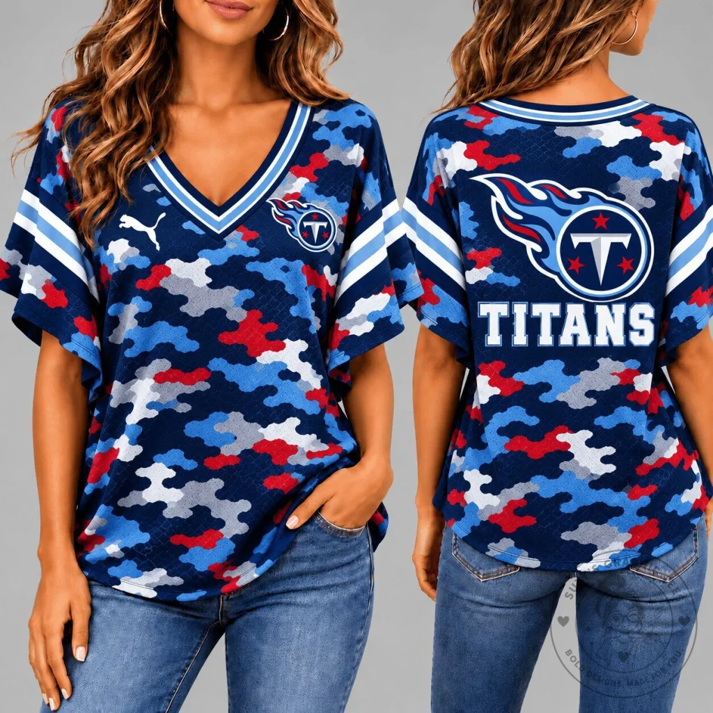Tennessee Titans NFL Camouflage Pattern Short Sleeve Football Jersey Tennessee Titans NFL Camouflage Pattern Short Sleeve Football Jersey
