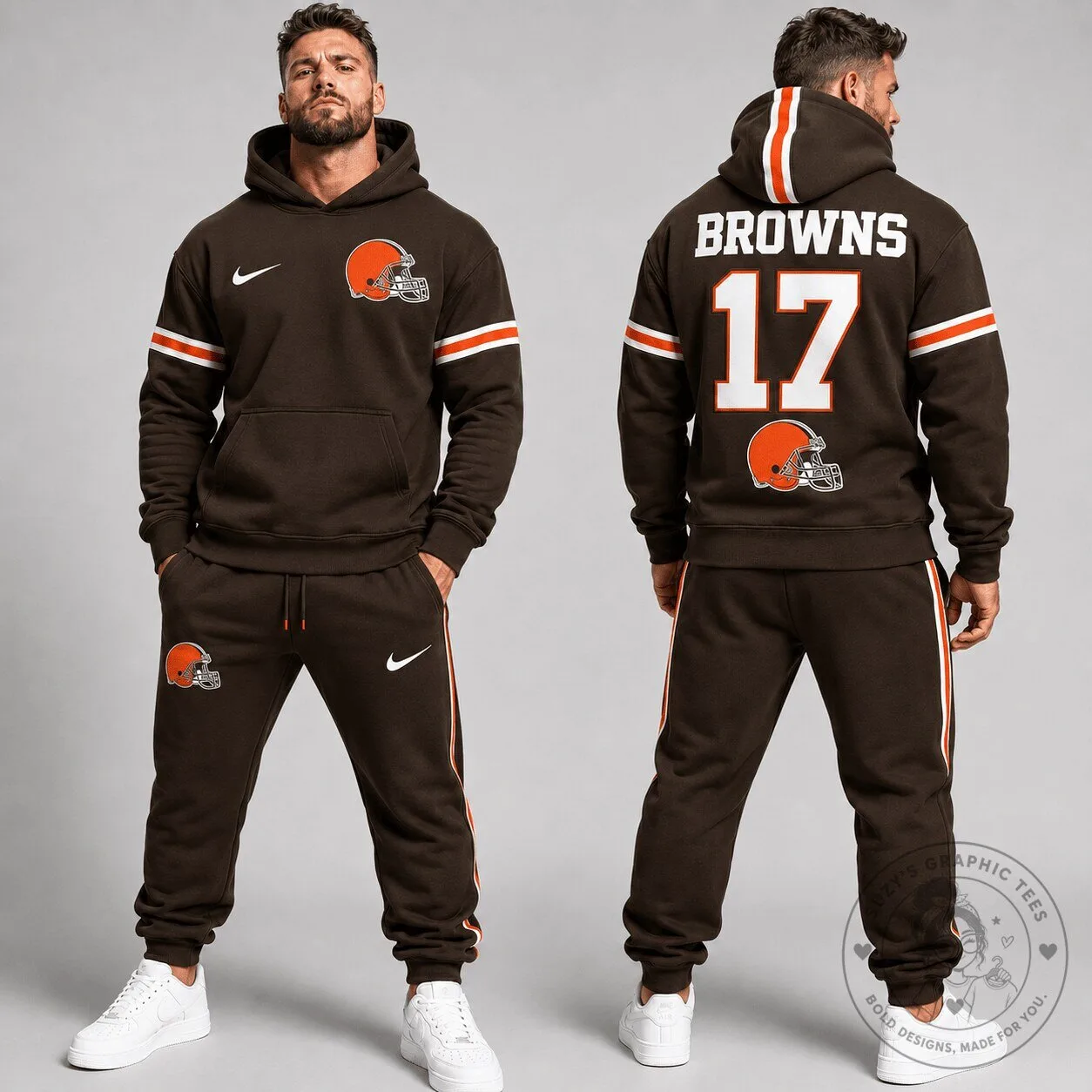 Cleveland Browns Football Team Personalized Custom Hoodie and Jogger Set