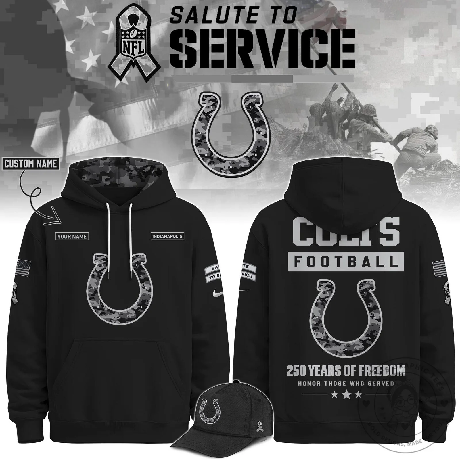 Indianapolis Colts Salute To Service Veterans Day Football Team Hoodie