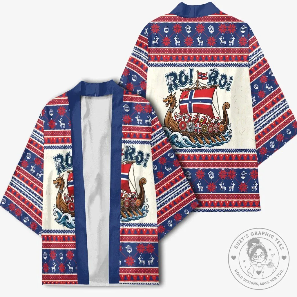 Norge Christmas Viking Santa Claus Ro Ro Holiday Kimono Cardigan 8 Norge Christmas Viking Santa Claus Ro Ro Holiday Kimono Cardigan