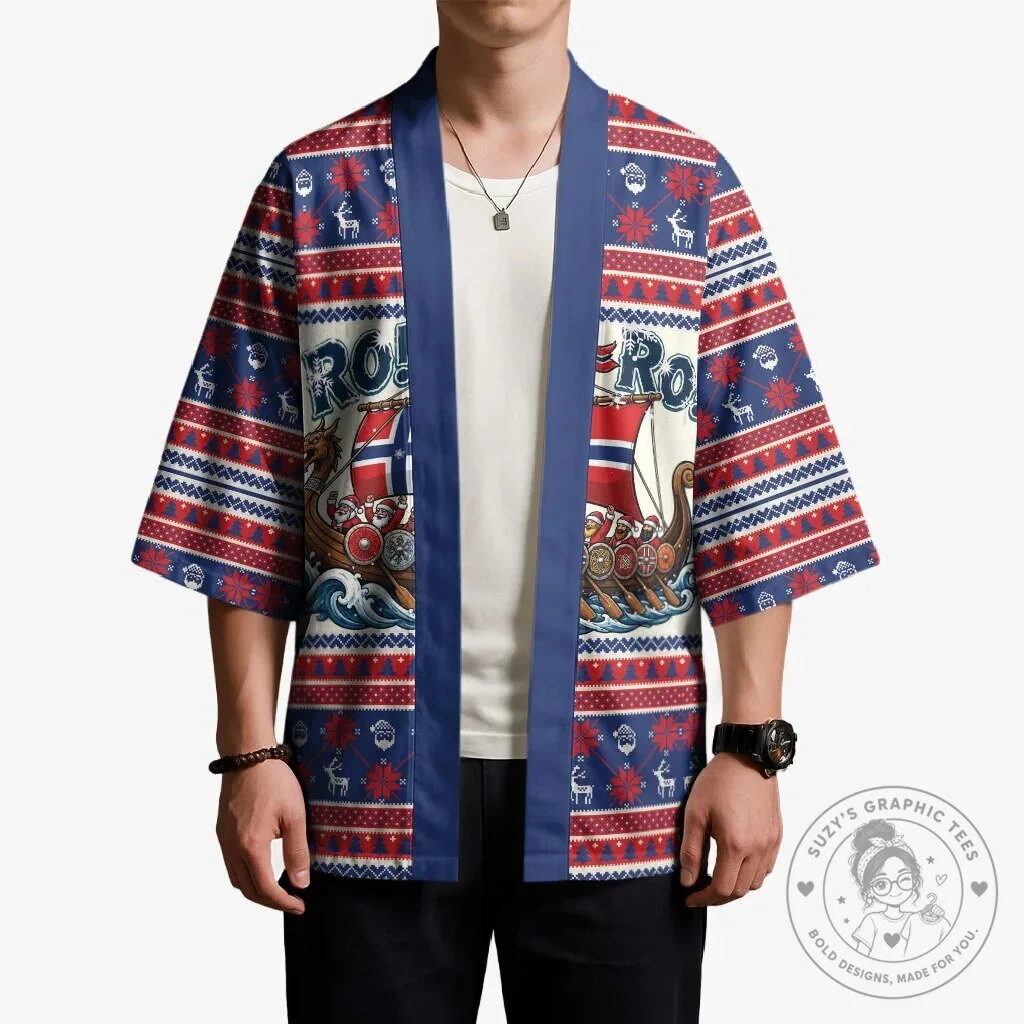 Norge Christmas Viking Santa Claus Ro Ro Holiday Kimono Cardigan 9 Norge Christmas Viking Santa Claus Ro Ro Holiday Kimono Cardigan