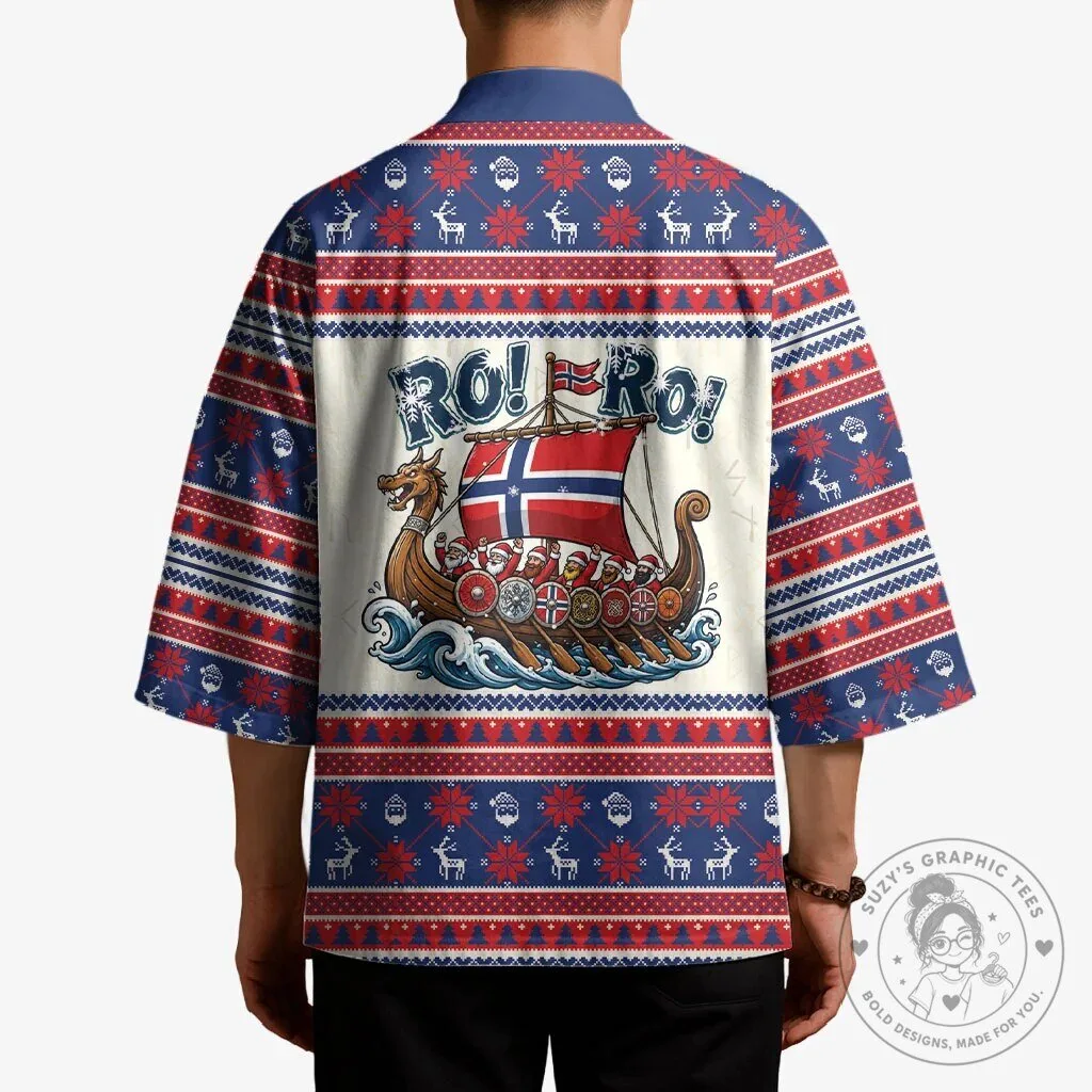 Norge Christmas Viking Santa Claus Ro Ro Holiday Kimono Cardigan 11 Norge Christmas Viking Santa Claus Ro Ro Holiday Kimono Cardigan