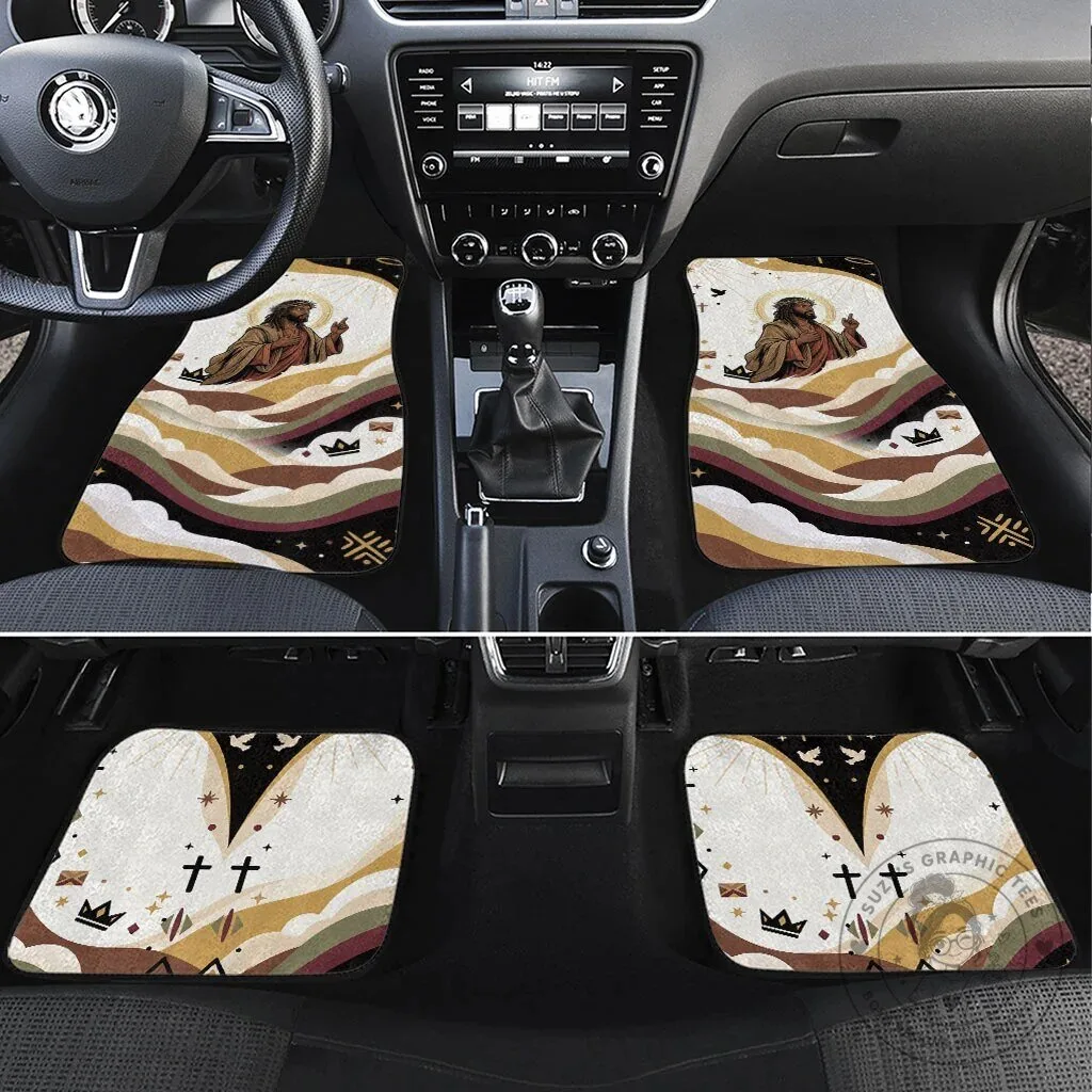 King Jesus African Black Christ Religious Christian Faith Holy Cross Dove Car Mat