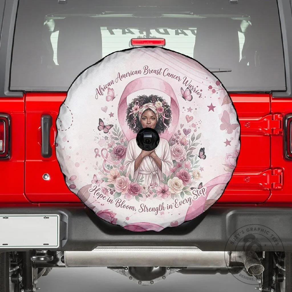African American Breast Cancer Warrior Hope in Bloom Spare Tire Cover 7 African American Breast Cancer Warrior Hope in Bloom Spare Tire Cover