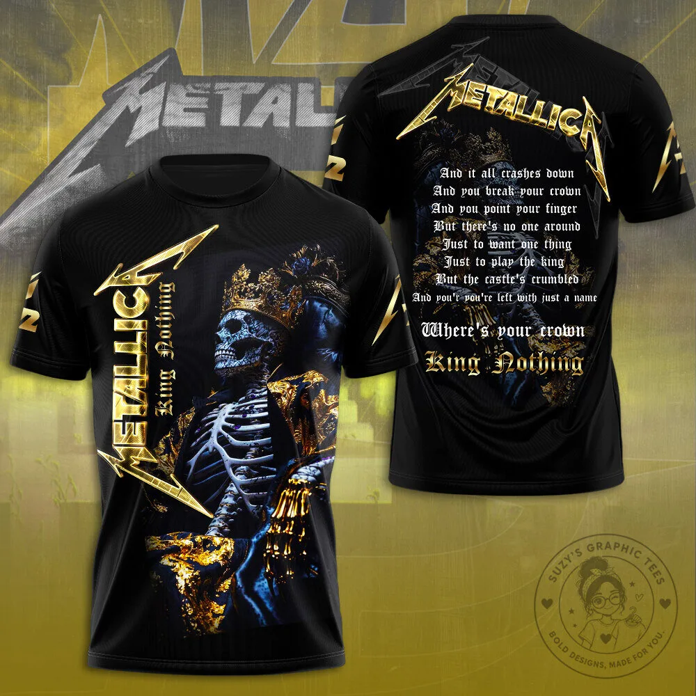 Metallica King Nothing Skull Crown Heavy Metal Band Music Fan T-Shirt
