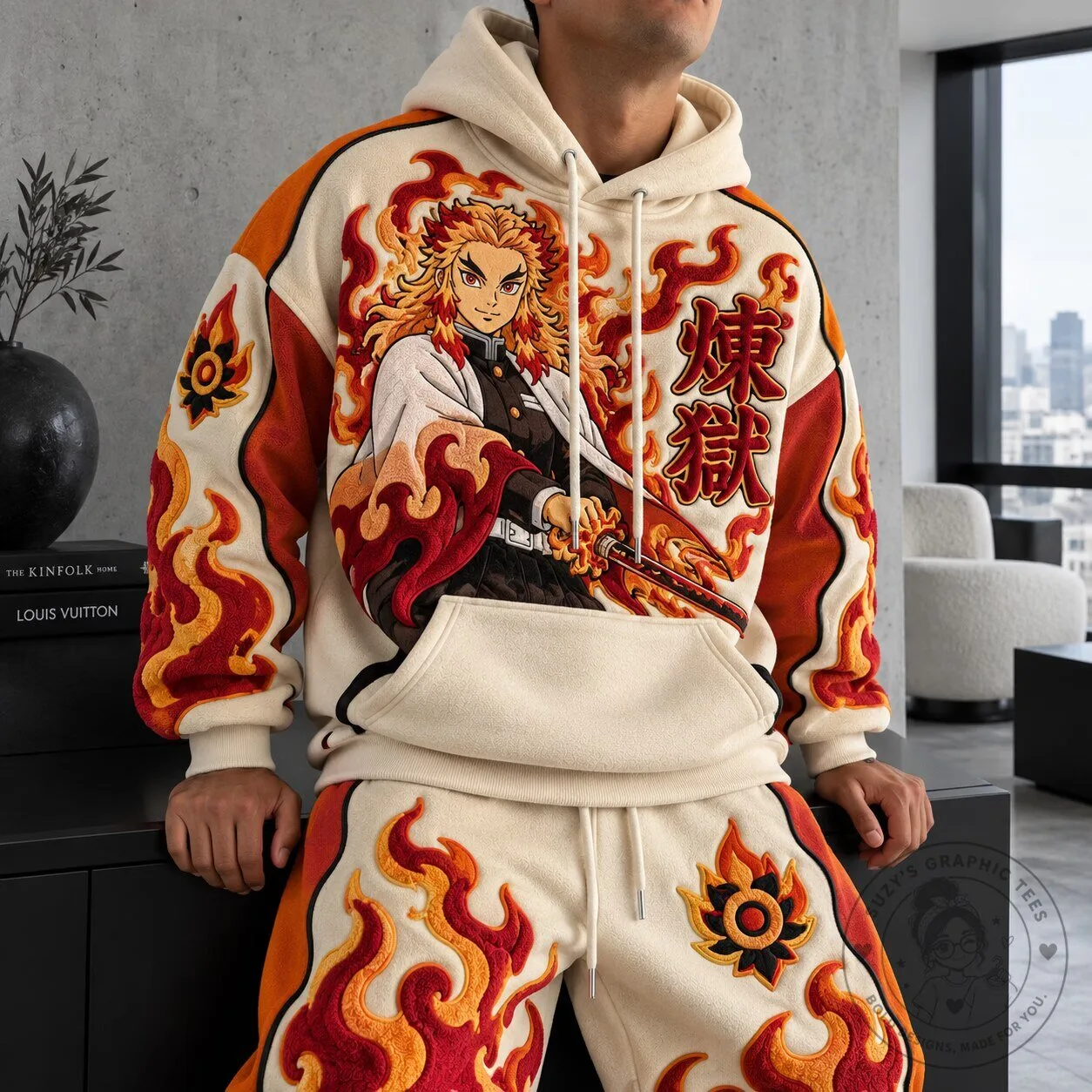 Rengoku Kyojuro Flame Hashira Hoodie from Demon Slayer