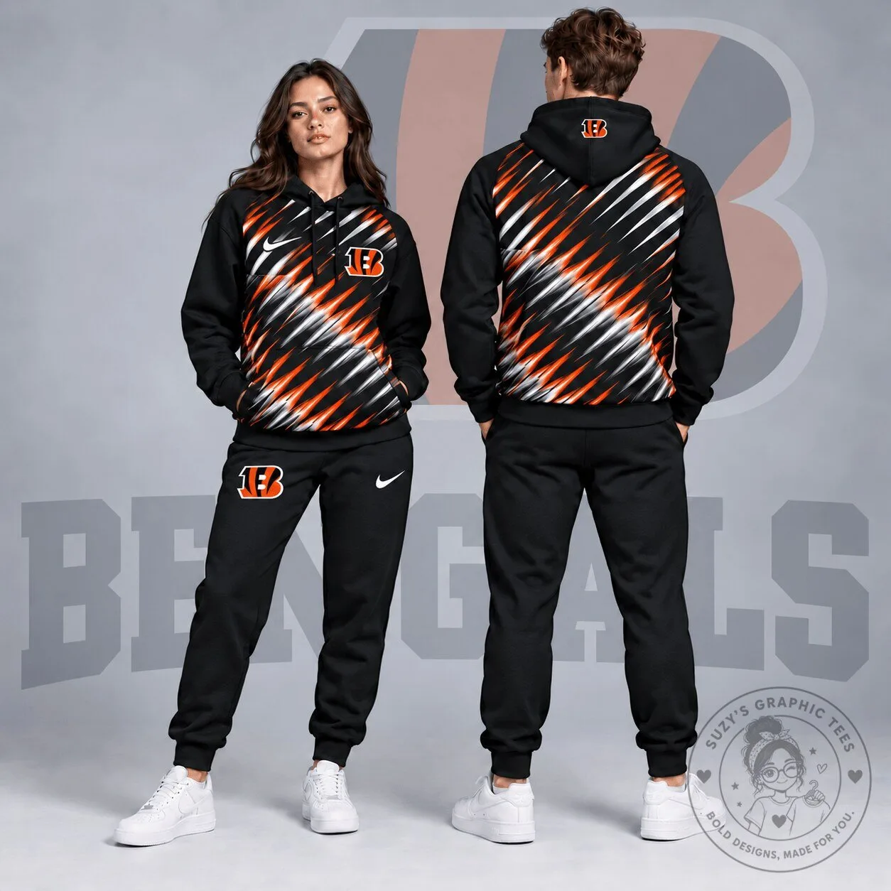 Cincinnati Bengals Dynamic Slash Streak Graphic Pullover Hoodie