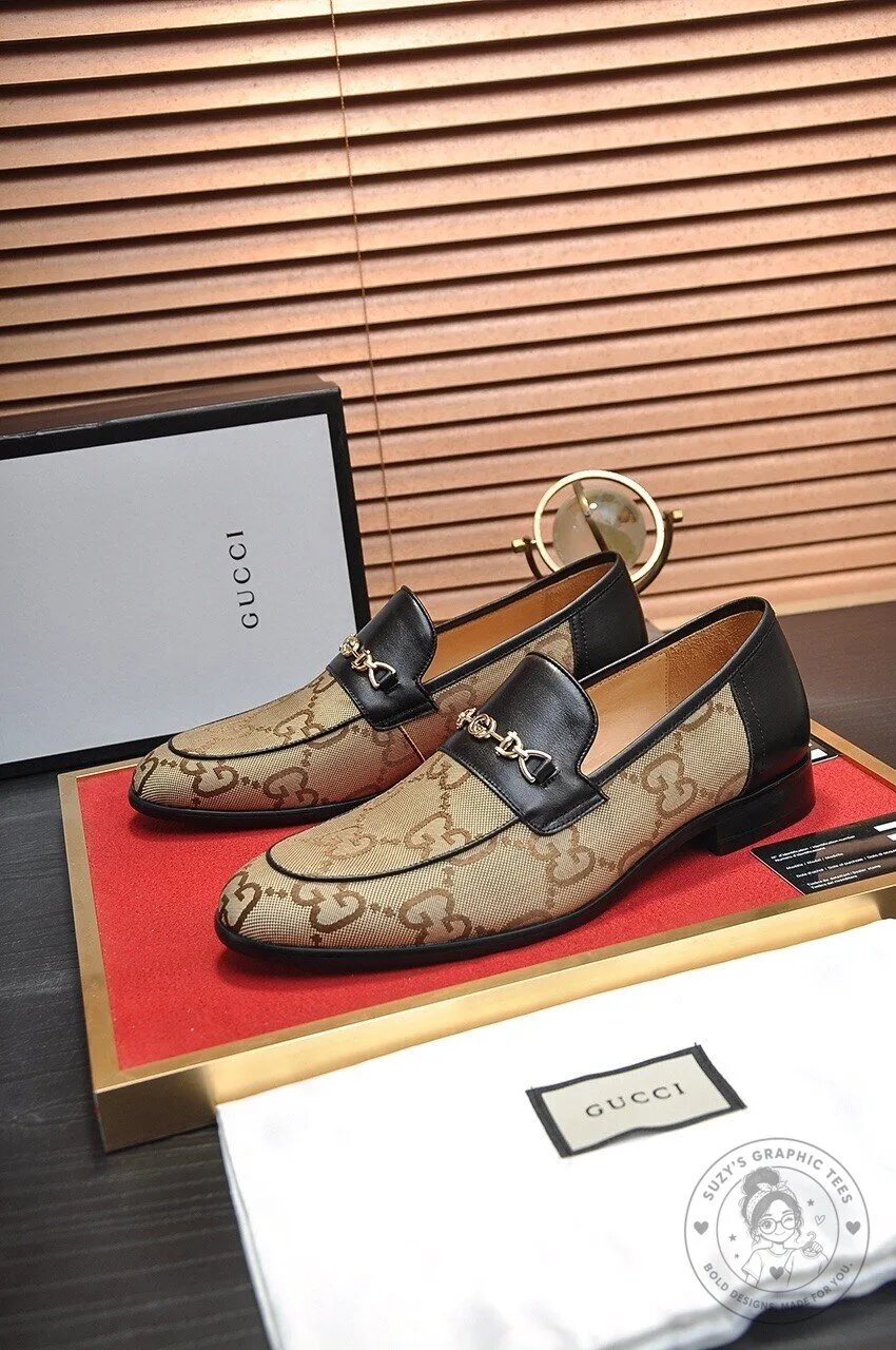 Men's Luxury Slip-On Dress Shoes, Gucci Horsebit Loafers with Monogram Design