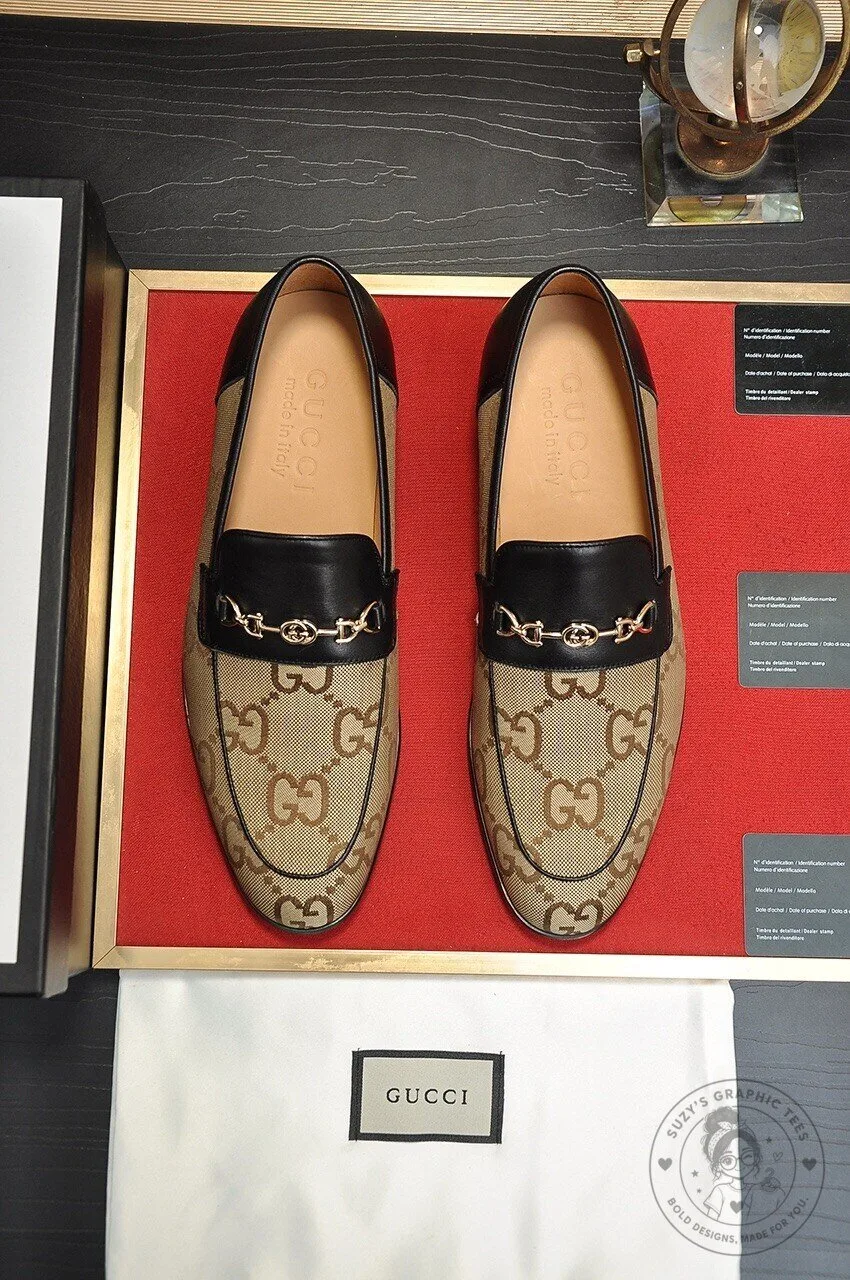 Men's Luxury Slip-On Dress Shoes, Gucci Horsebit Loafers with Monogram Design 11 Men