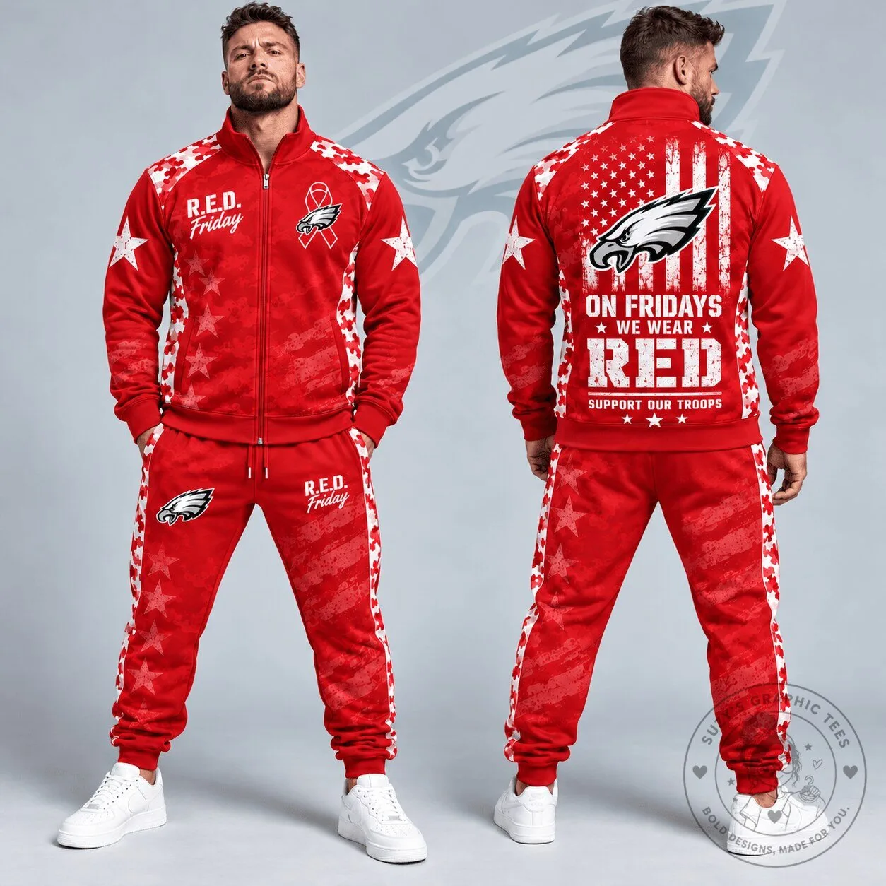 Philadelphia Eagles R.E.D. Friday Military Camouflage Stars and Stripes Full Zip Jacket