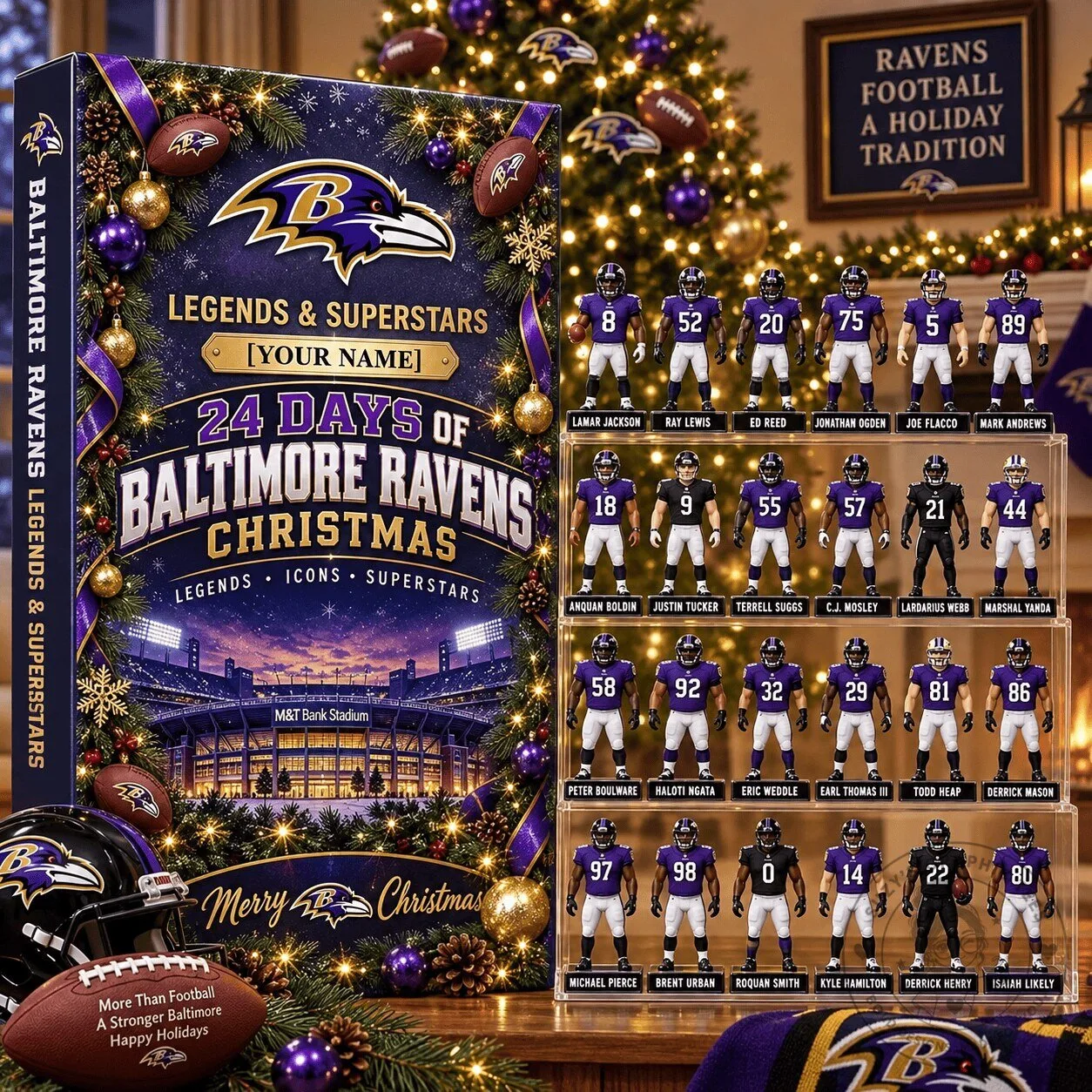 Baltimore Ravens NFL Football Legends Christmas Advent Calendar Box