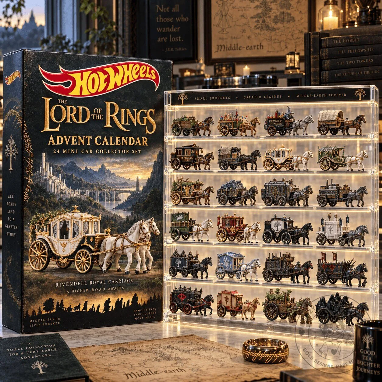 Hot Wheels The Lord of the Rings Advent Calendar 24 Mini Car Collector Set