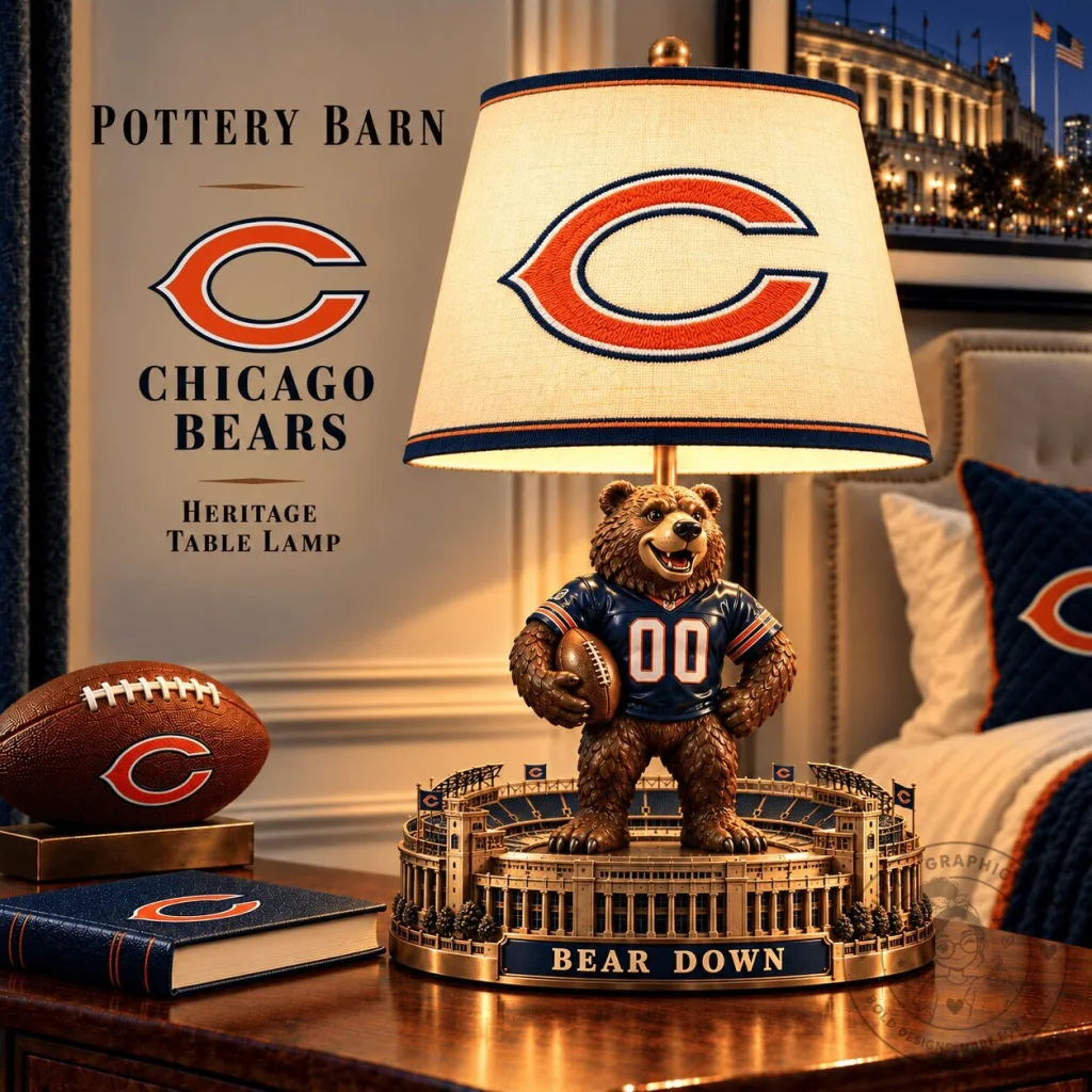 Chicago Bears Heritage Table Lamp with Bear Mascot and Stadium Base Chicago Bears Heritage Table Lamp with Bear Mascot and Stadium Base
